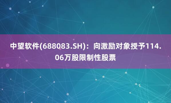 中望软件(688083.SH)：向激励对象授予114.06万股限制性股票