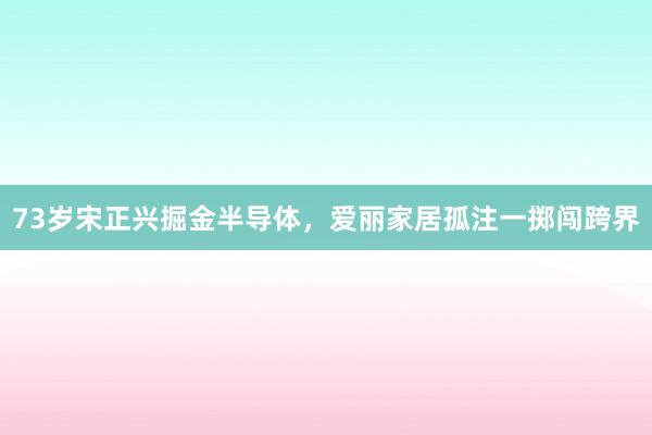 73岁宋正兴掘金半导体，爱丽家居孤注一掷闯跨界