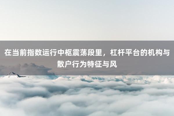 在当前指数运行中枢震荡段里，杠杆平台的机构与散户行为特征与风