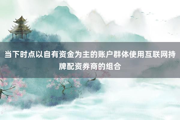 当下时点以自有资金为主的账户群体使用互联网持牌配资券商的组合